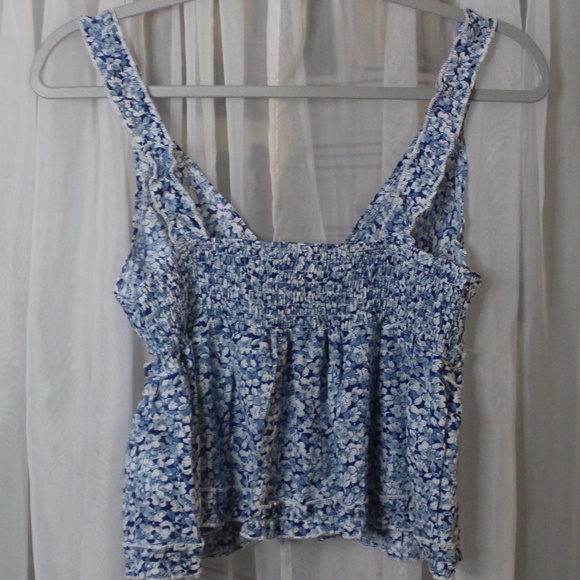 Women's unbranded Blue Boho Style Floral Sleeveless Cropped Top In Sz(L) - Picture 5 of 7